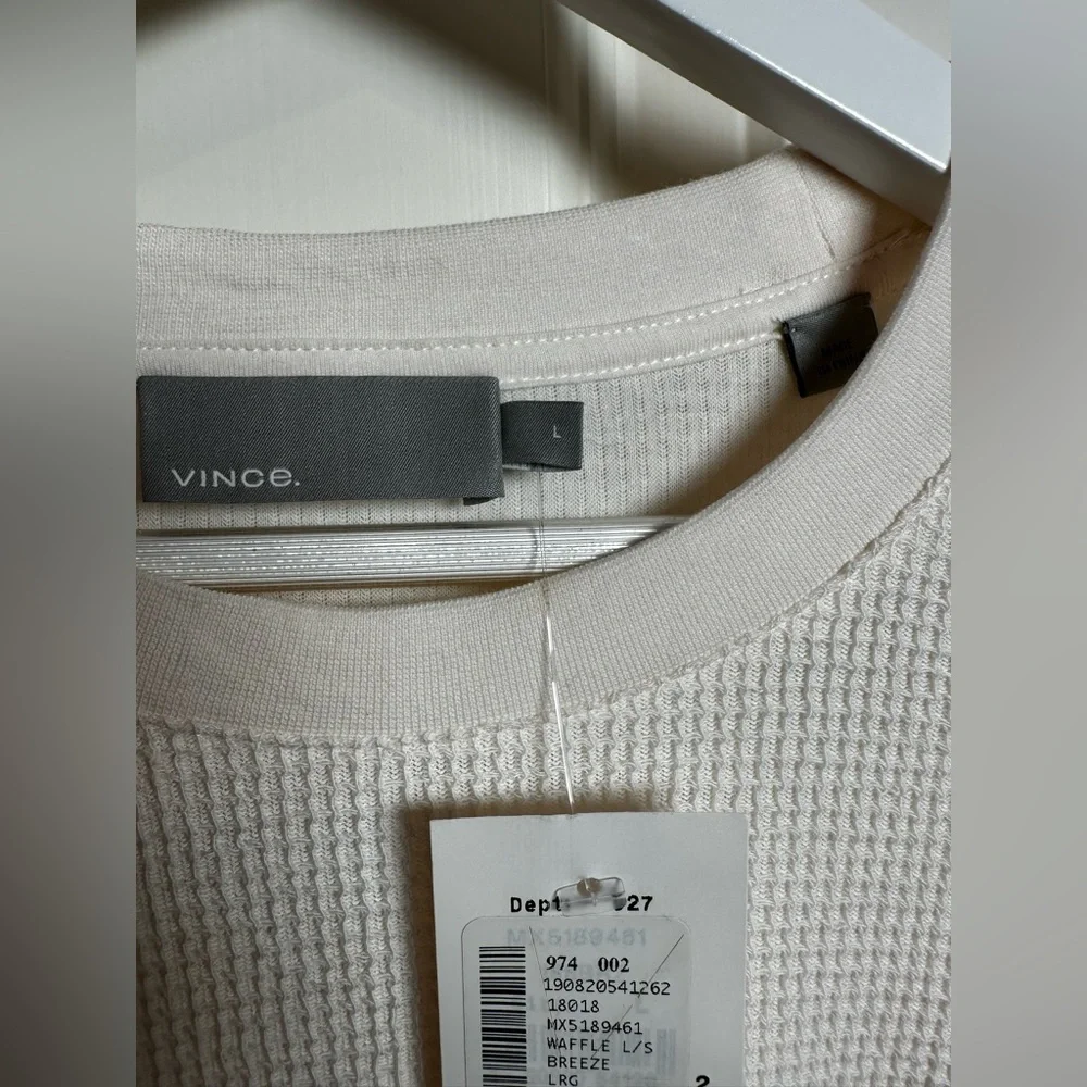 Vince Men's Cream Crewneck Sweater - Picture 3 of 12